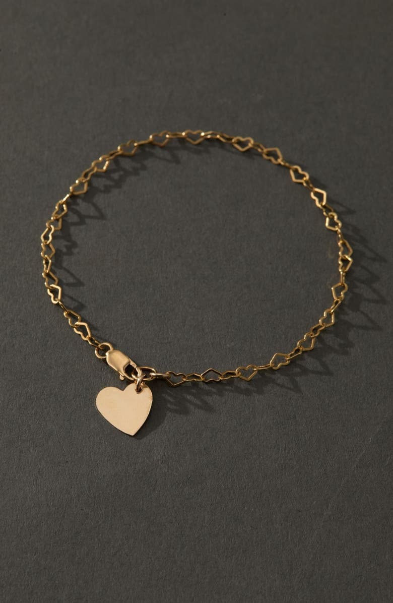 Set & Stones Mandy Heart Charm Bracelet, Alternate, color, Gold