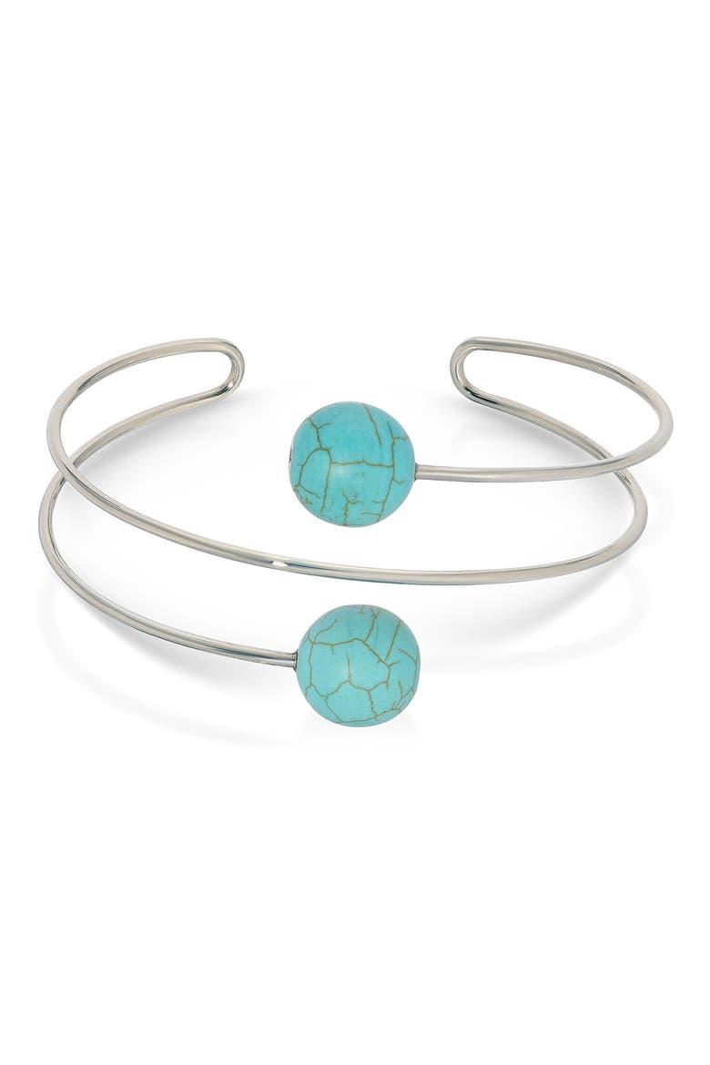 Summer Escape Cuff Bracelet, Main, color, TURQUOISE AND SILVER