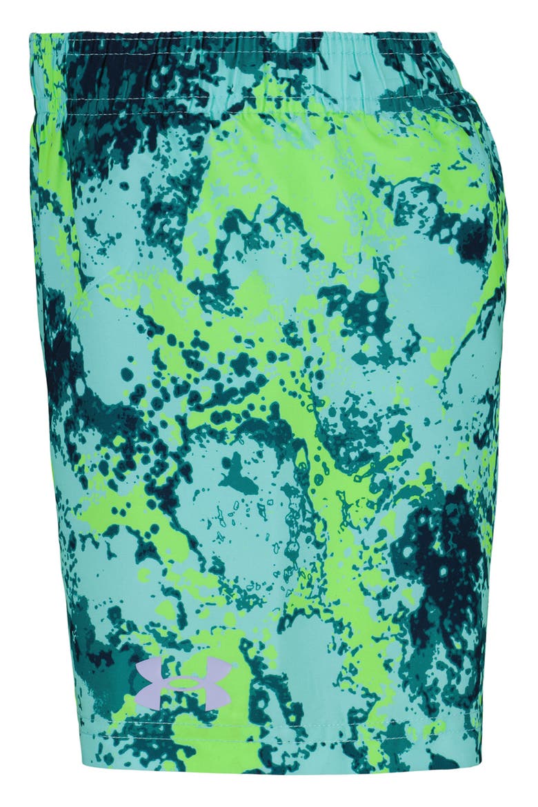 Kids' Coral Logo Rashguard & Swim Trunks Set, Alternate, color, NEO TURQUOISE