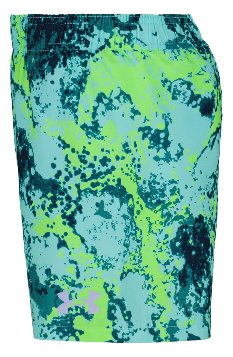 Under Armour Kids' Coral Logo Rashguard & Swim Trunks Set, Alternate, color, Neo Turquoise