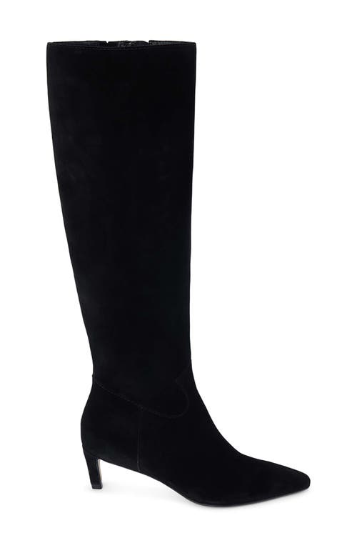 Matisse Elevate Pointed Toe Knee High Kitten Heel Boot In Black