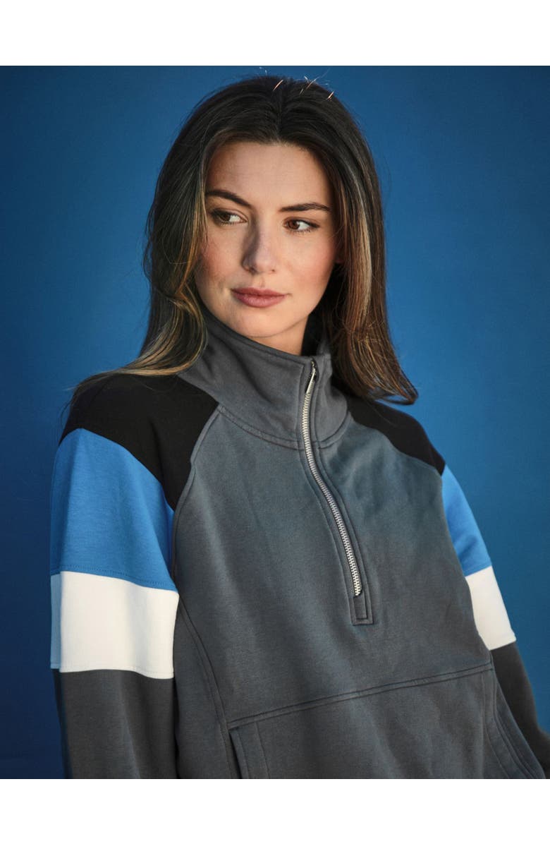 GLYDER Daily Scuba Knit 1/4 Zip Up Jacket, Alternate, color, Slate Colorblock