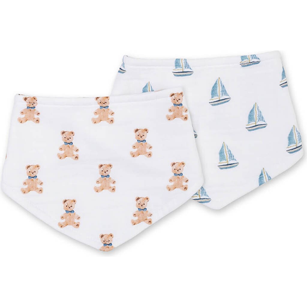 Shop Lulujo Bandana Bibs 2 Pack In Vintage Bear & Sailboat