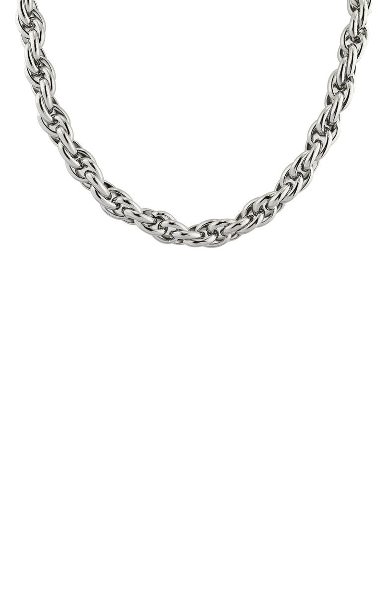 REBL Twist Chain Necklace, Alternate, color, Silver