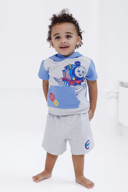 Thomas & Friends Short Sleeve Hoodie & Shorts Set In Blue