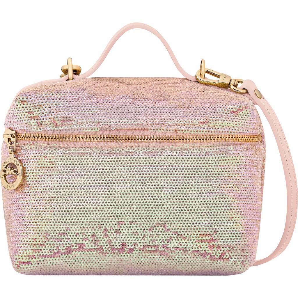 Longchamp Le Pliage Sequin Vanity Crossbody Bag In Nude