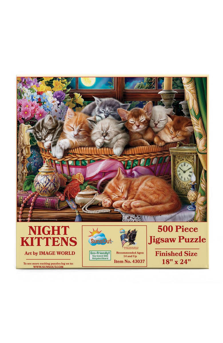 Sunsout Night Kittens 500 piece Jigsaw Puzzle for Adults, Alternate, color, Multicolor