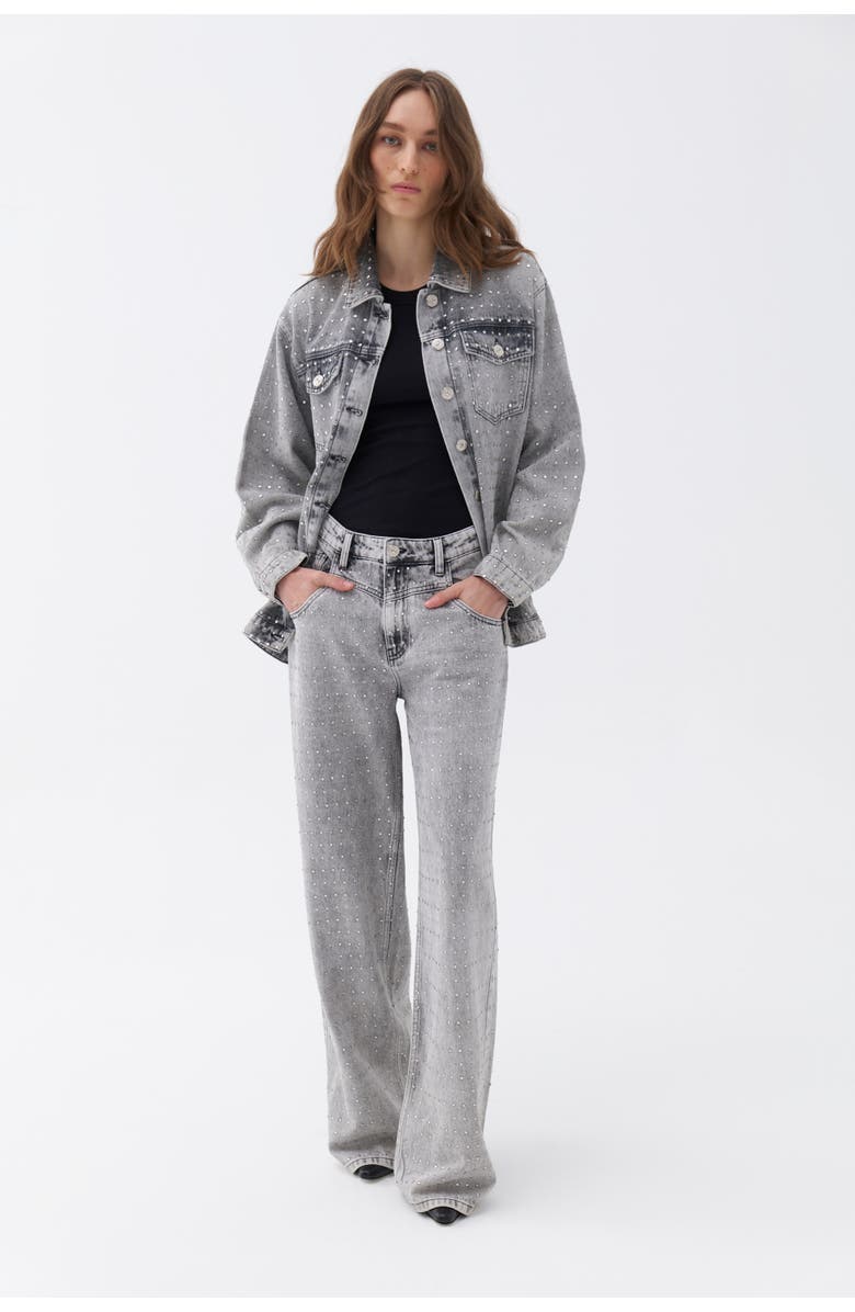 Nocturne Oversized Stone-Embellished Jean Jacket, Alternate, color, 