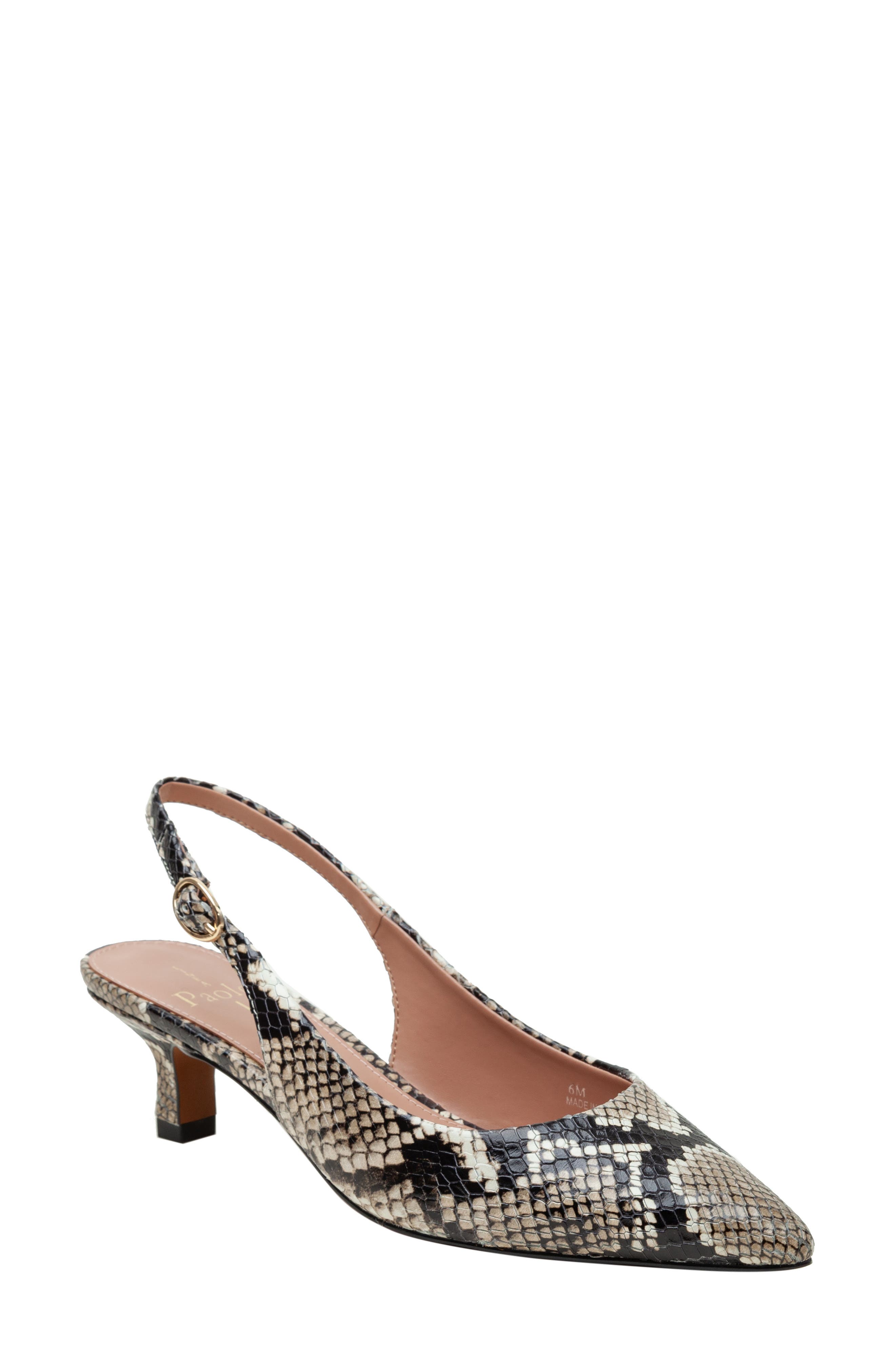 Linea Paolo Cecil Slingback Pointed Toe Kitten Heel Pump, Main, color, Natural