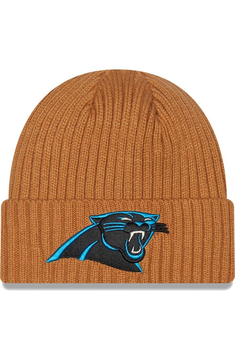 New Era Men's New Era Brown Carolina Panthers Core Classic Cuffed Knit Hat, Main, color, 