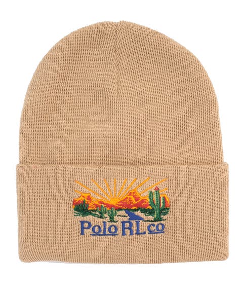 Desert Embroidered Polo Beanie