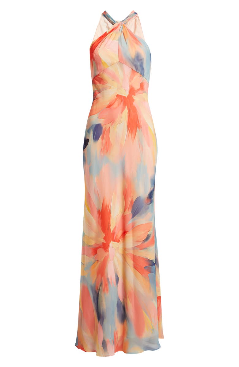 Vince Camuto Sleeveless Chiffon Dress, Alternate, color, Coral Multi
