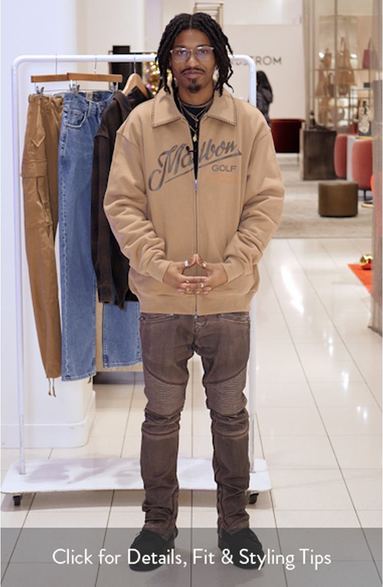 Maxwell Logo Zip-Up Cotton Graphic Sweatshirt, sales video thumbnail