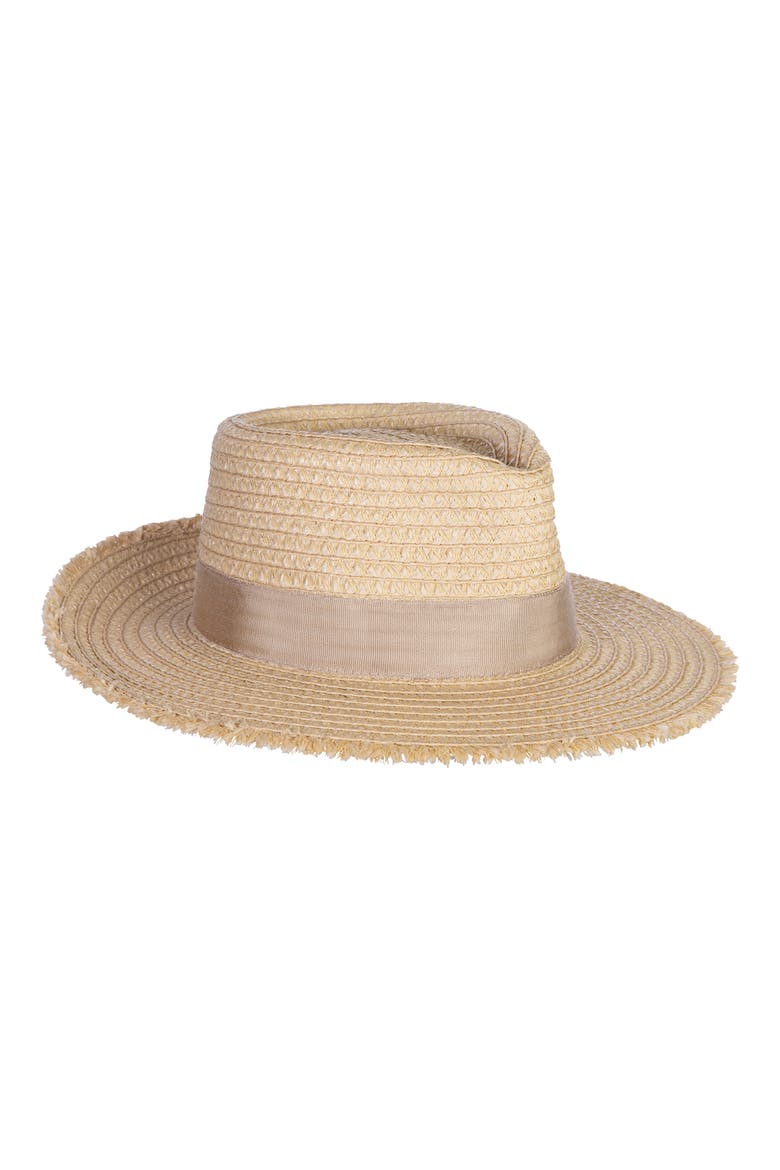 Look Again Packable Fedora, Main, color, FLAX MIX