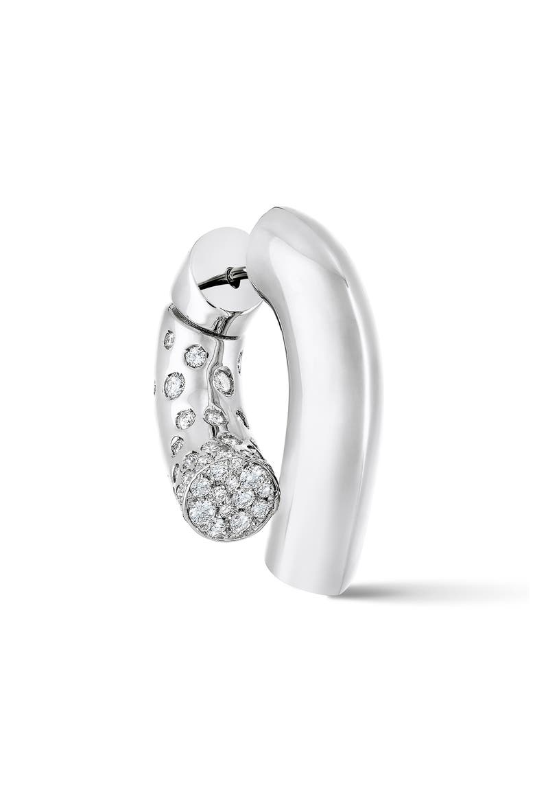 Oera Pavé Diamond Earrings, Alternate, color, WHITE GOLD