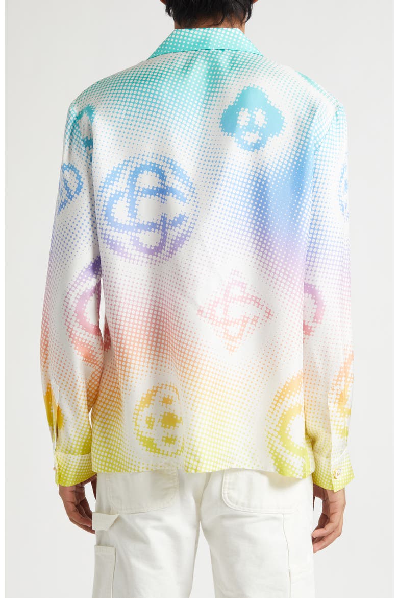 Gradient Monogram Silk Camp Shirt, Alternate, color, HALFTONE REPEATS LO