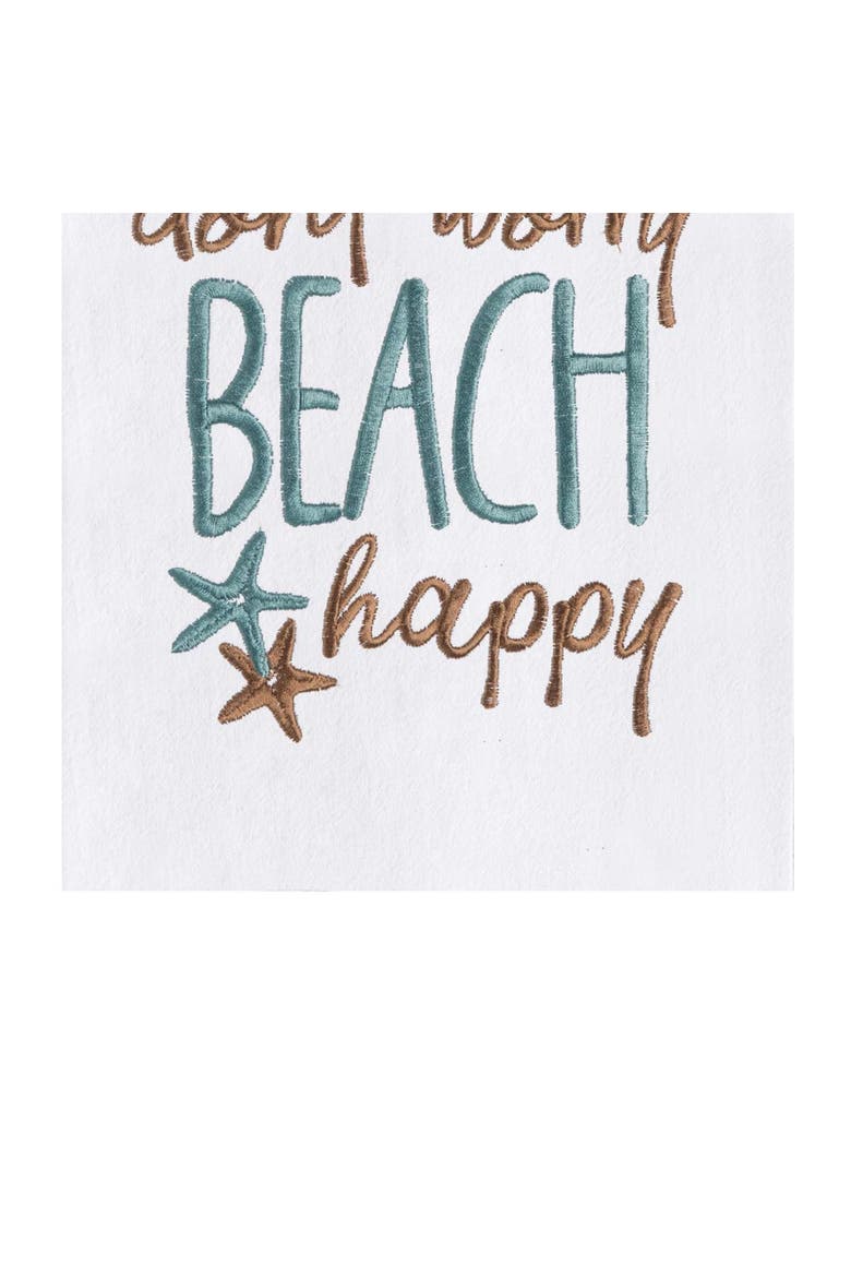 Don't Worry Beach Happy Dishtowel, Alternate, color, Brown
