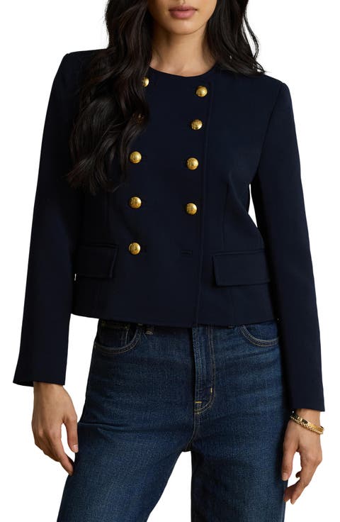 Ayman Double Breasted Sablé Crepe Jacket