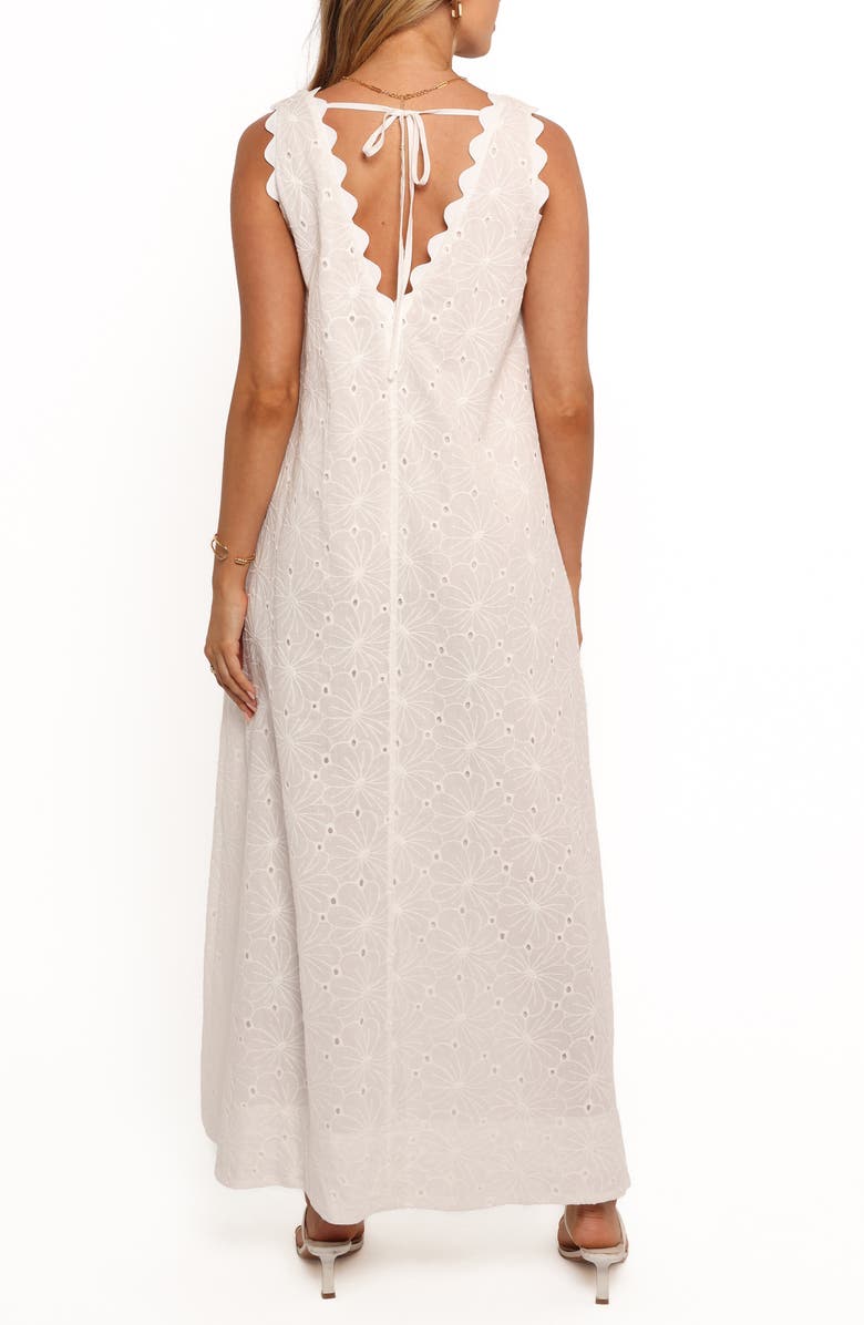 Petal & Pup Gabriella Floral Embroidered Eyelet Cotton Maxi Dress, Alternate, color, White