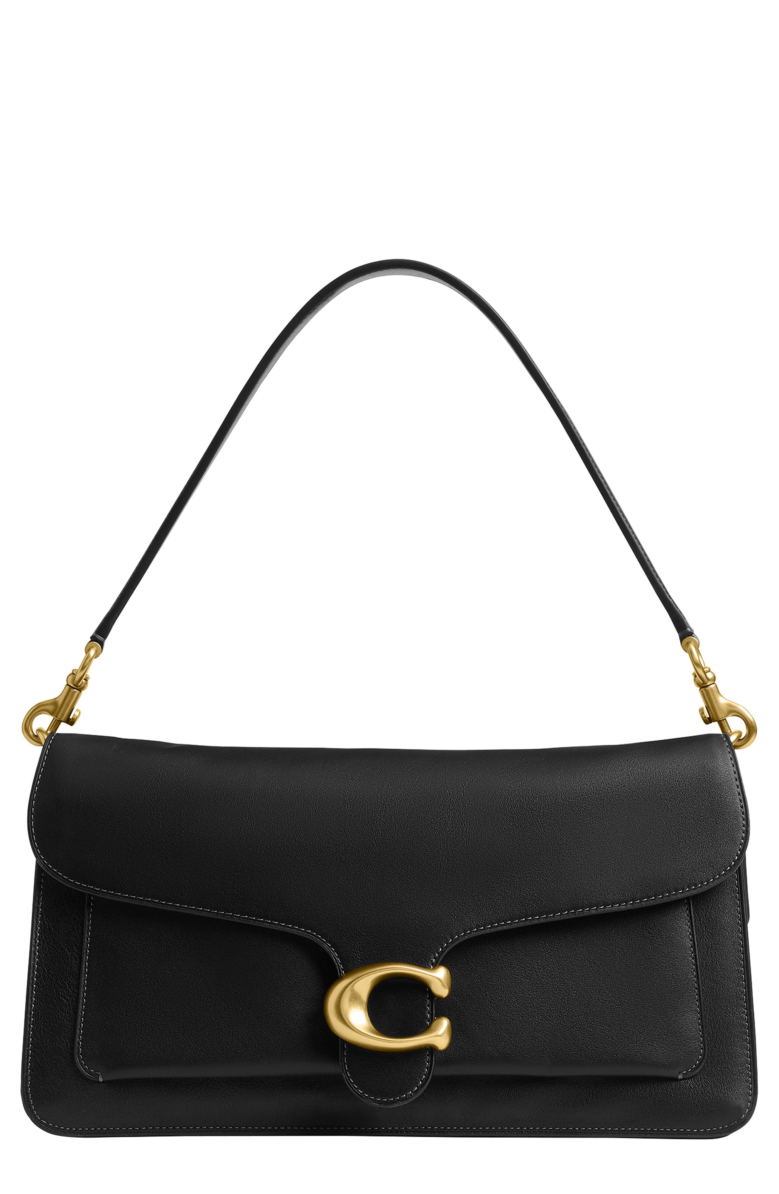 COACH Tabby 36 Leather Shoulder Bag, Main, color, B4/ Black