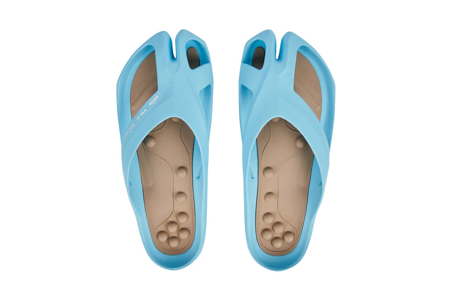 Stepping Stones Caring Reflexology Slide Sandal, Alternate, color, Sky Blue