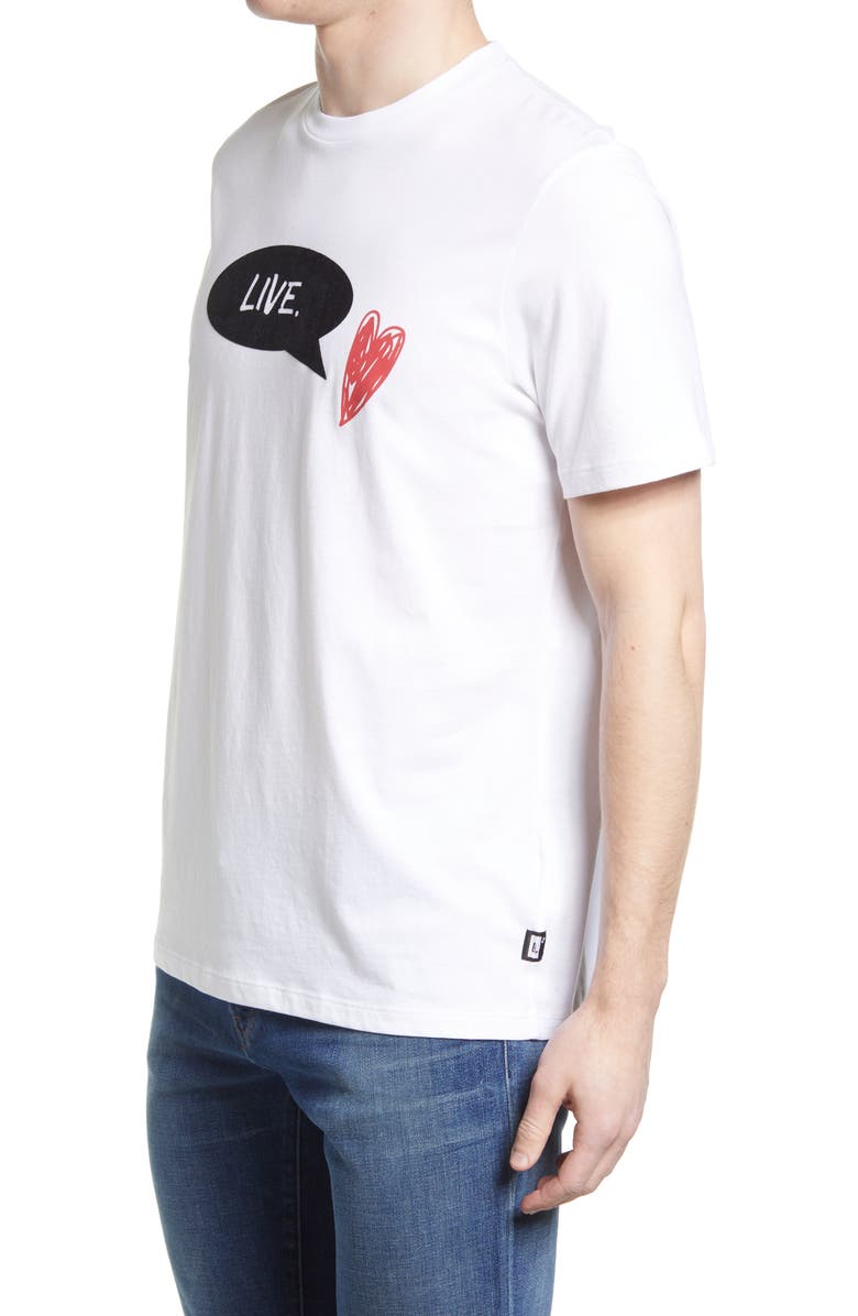 LIVE LIVE Follow Your Heart Cotton Graphic Tee, Alternate, color, Whiteout