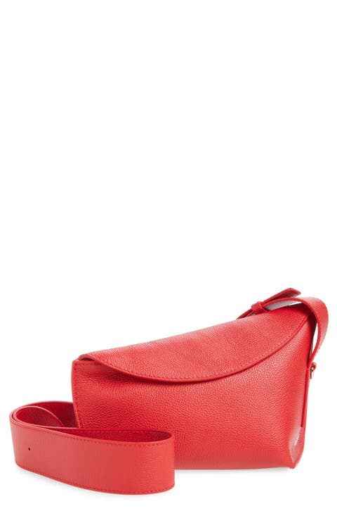 T-Bar Sling Asymmetric Leather Crossbody Bag