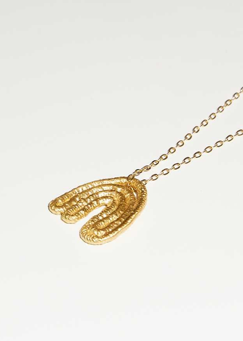 Cog Leaf Pendant In Gold