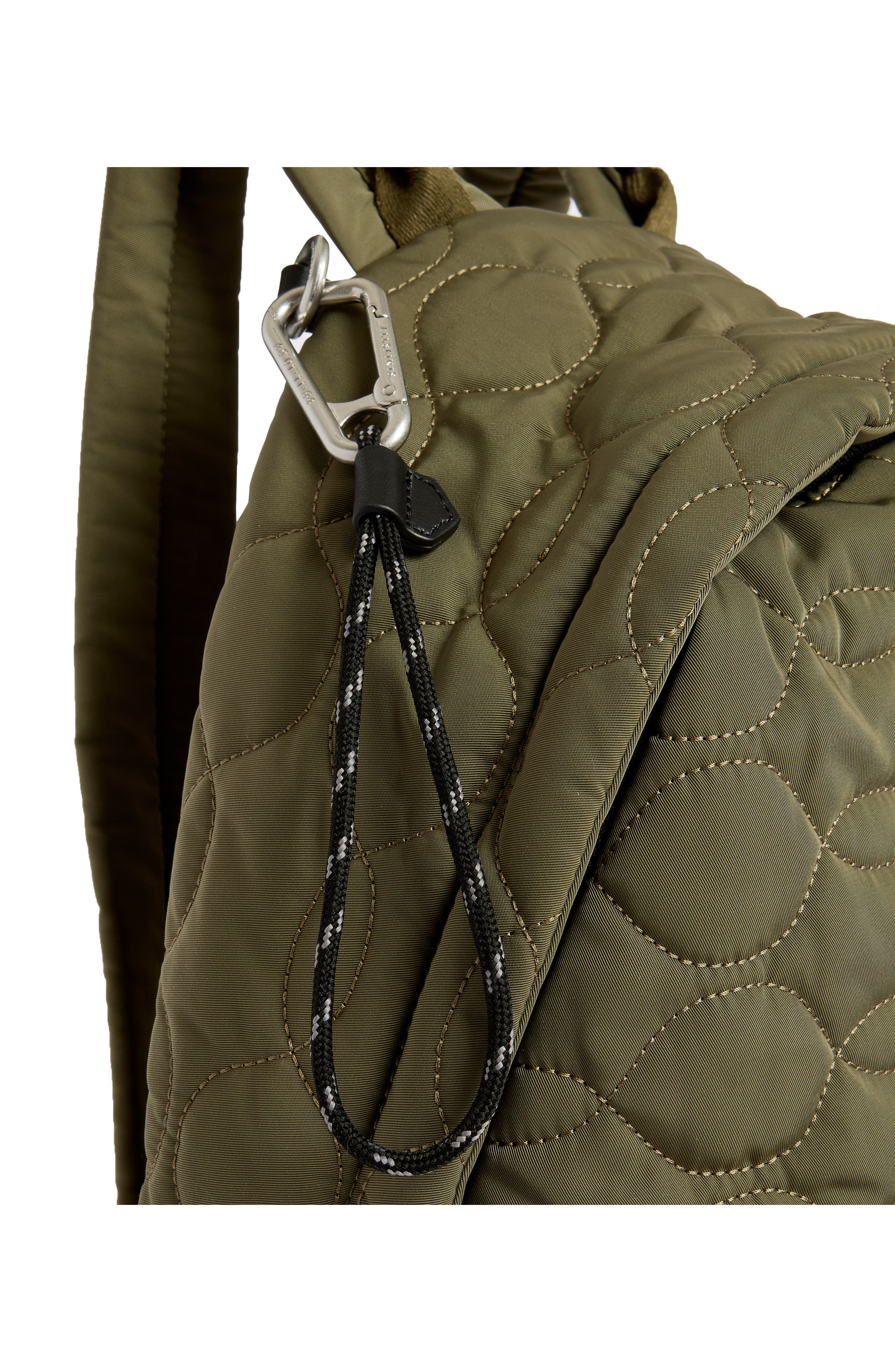 AllSaints Carabiner Quilt Recycled Nylon Backpack, Alternate, color, 