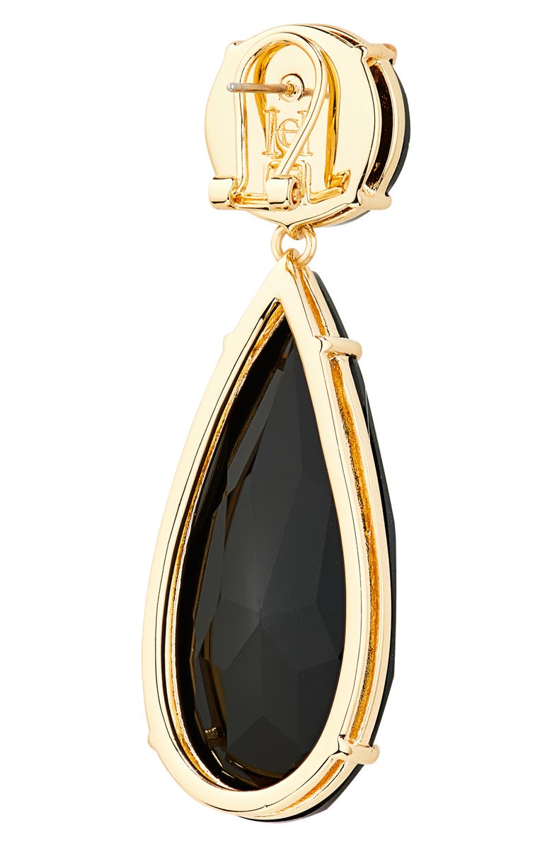 Carolina Herrera Large Teardrop Crystal Earrings, Alternate, color, Jet Black
