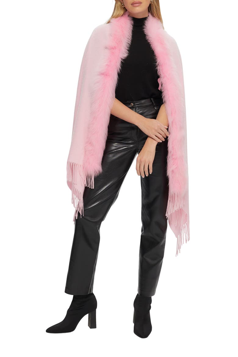Cashmere Stole With Trim, Main, color, LIGHT PINK