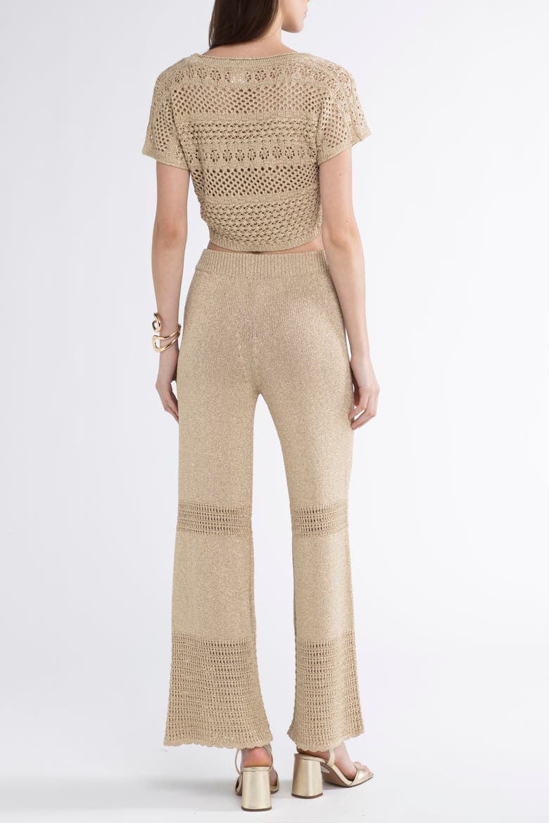 Tina Crochet Cover-Up Pants, Alternate, color, Gold