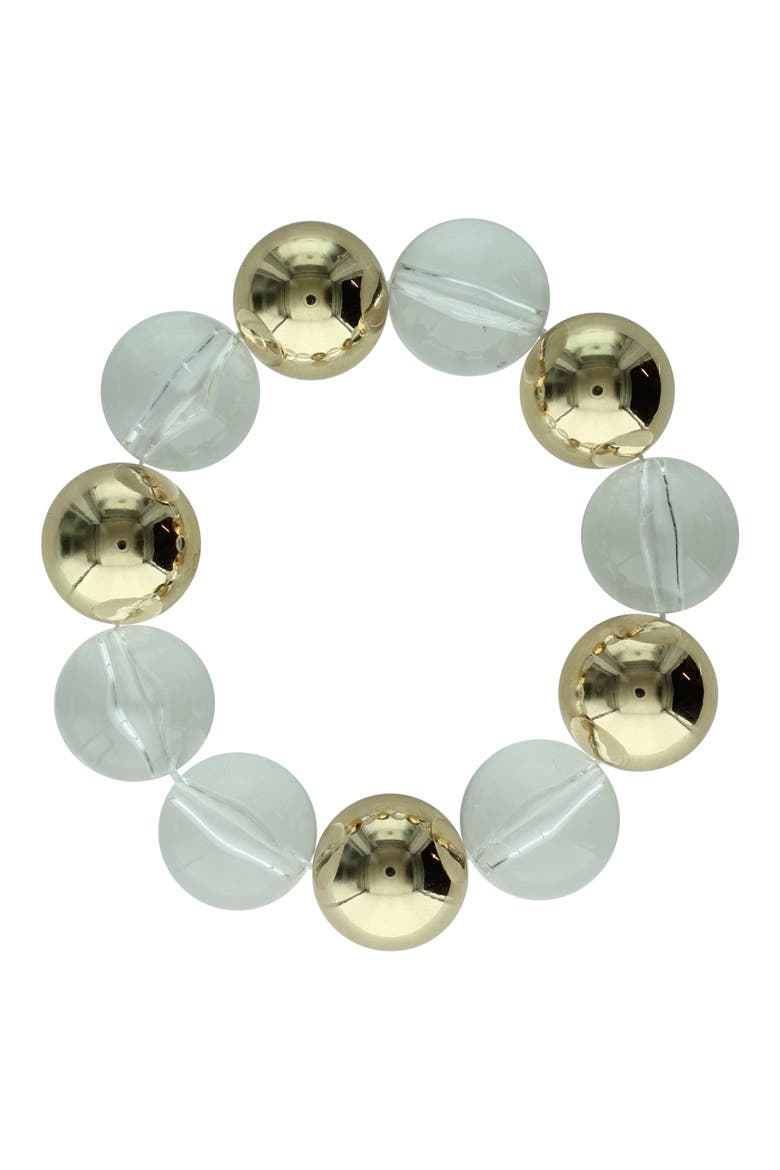 Jenny Beaded Faux Pearl Bracelet, Main, color, GOLD / CLEAR