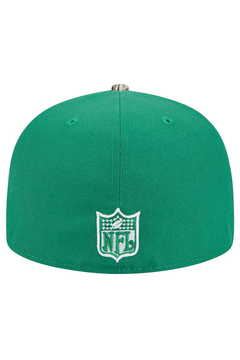 Men's New Era Kelly Green Philadelphia Eagles Active Two-Tone Camo 59FIFTY Fitted Hat, Alternate, color, Kelly Green