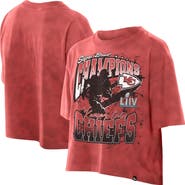 New Era Women's New Era Red Kansas City Chiefs Cropped Boxy Sport Classics Mineral Wash T-Shirt