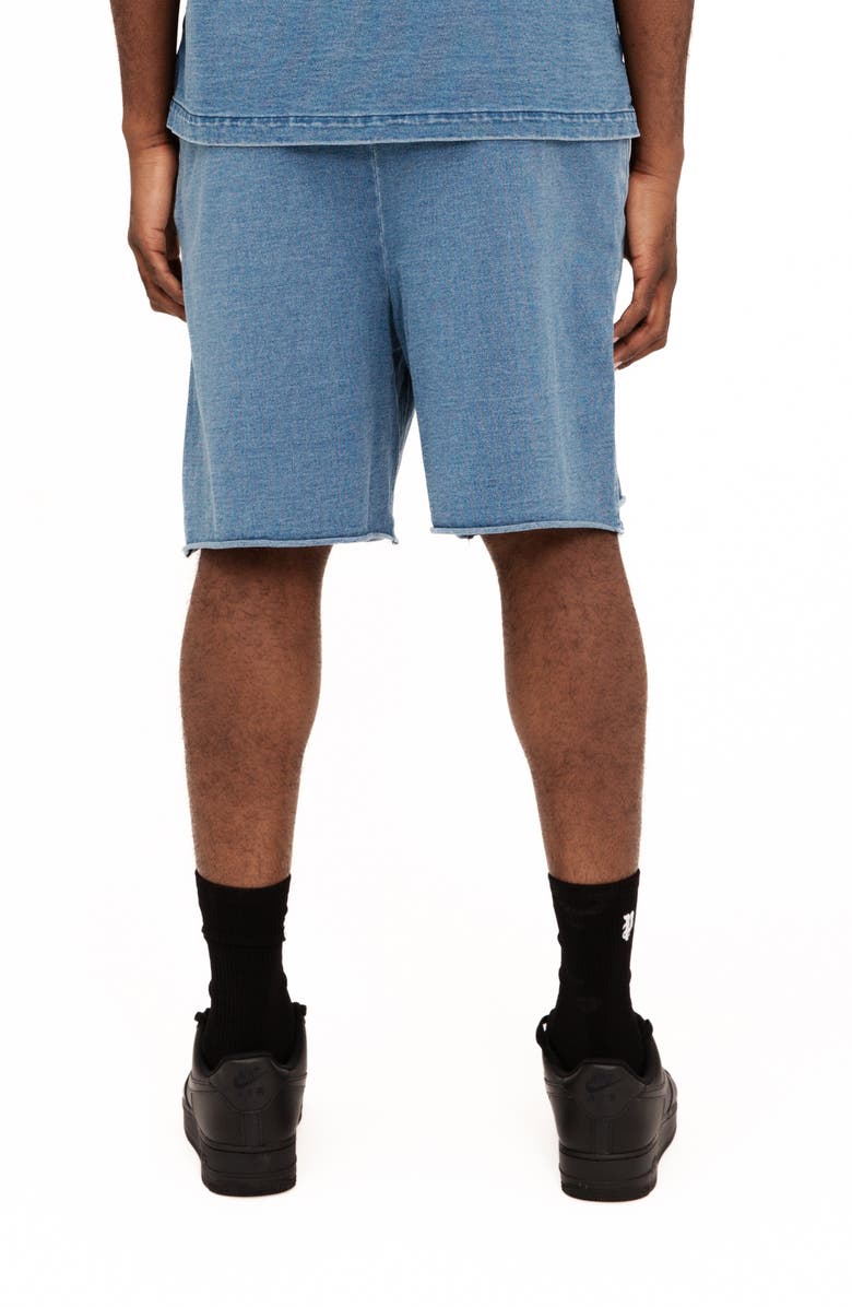 PURPLE BRAND Raw Hem Cotton Jersey Sweat Shorts, Alternate, color,