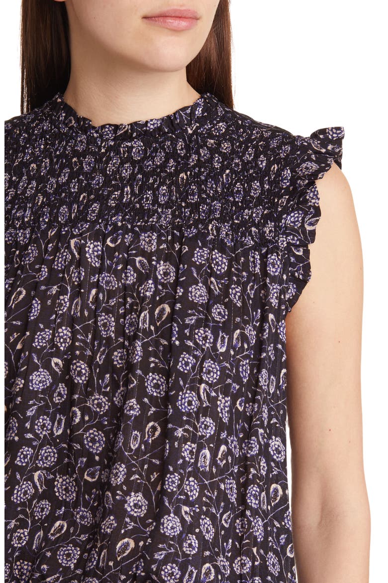 Print Smocked Blouse, Alternate, color, BLACK JESS FLORAL
