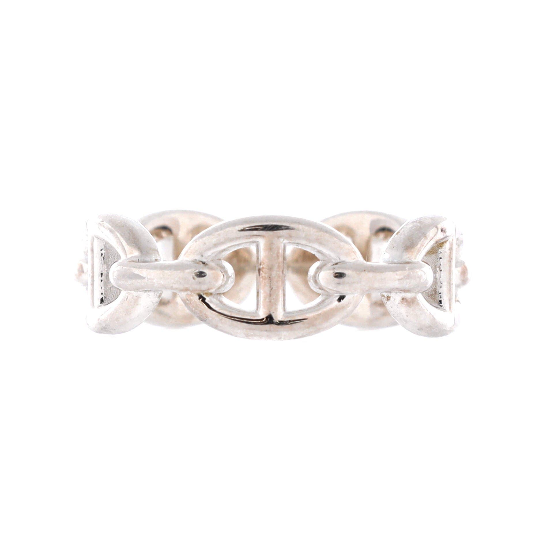 Chaine d'Ancre Enchainee Ring Sterling Silver Small, Main, color, Metallic Silver