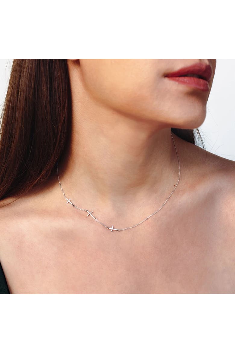 Calvary Cross Necklace, Alternate, color, Sterling Silver