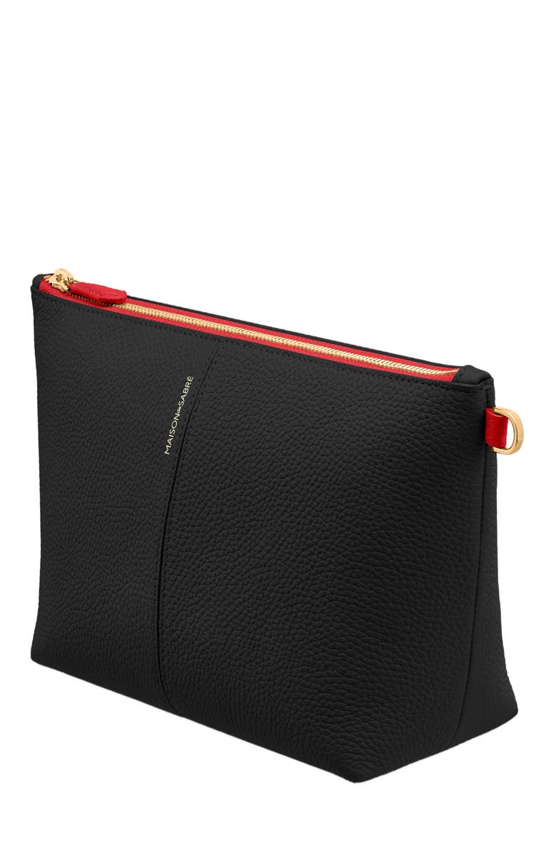 MAISON de SABRÉ Small Leather Flaire Pouch, Alternate, color, Rouge Noir