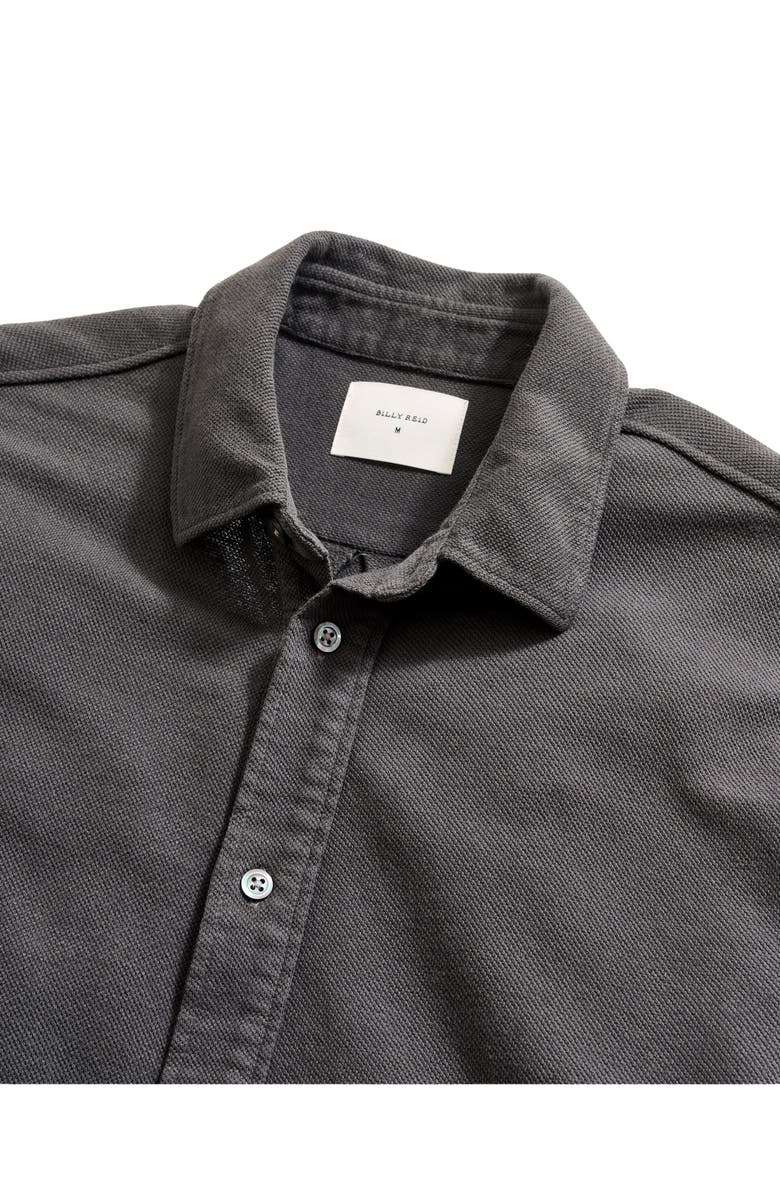 Billy Reid Yellowhammer Cotton & Linen Knit Button-Up Shirt, Alternate, color, Asphalt