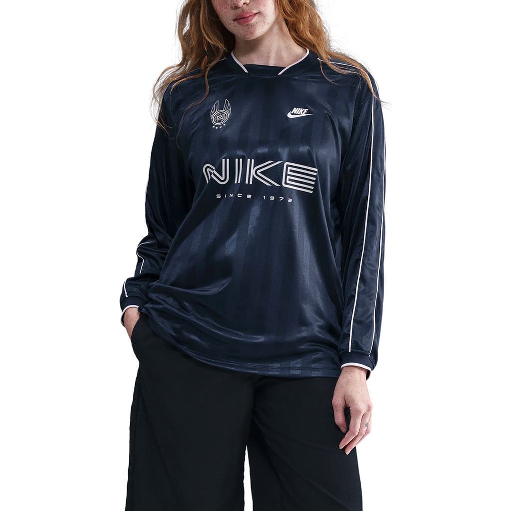 Nike Dri-fit Oversize Printed Top In Blue