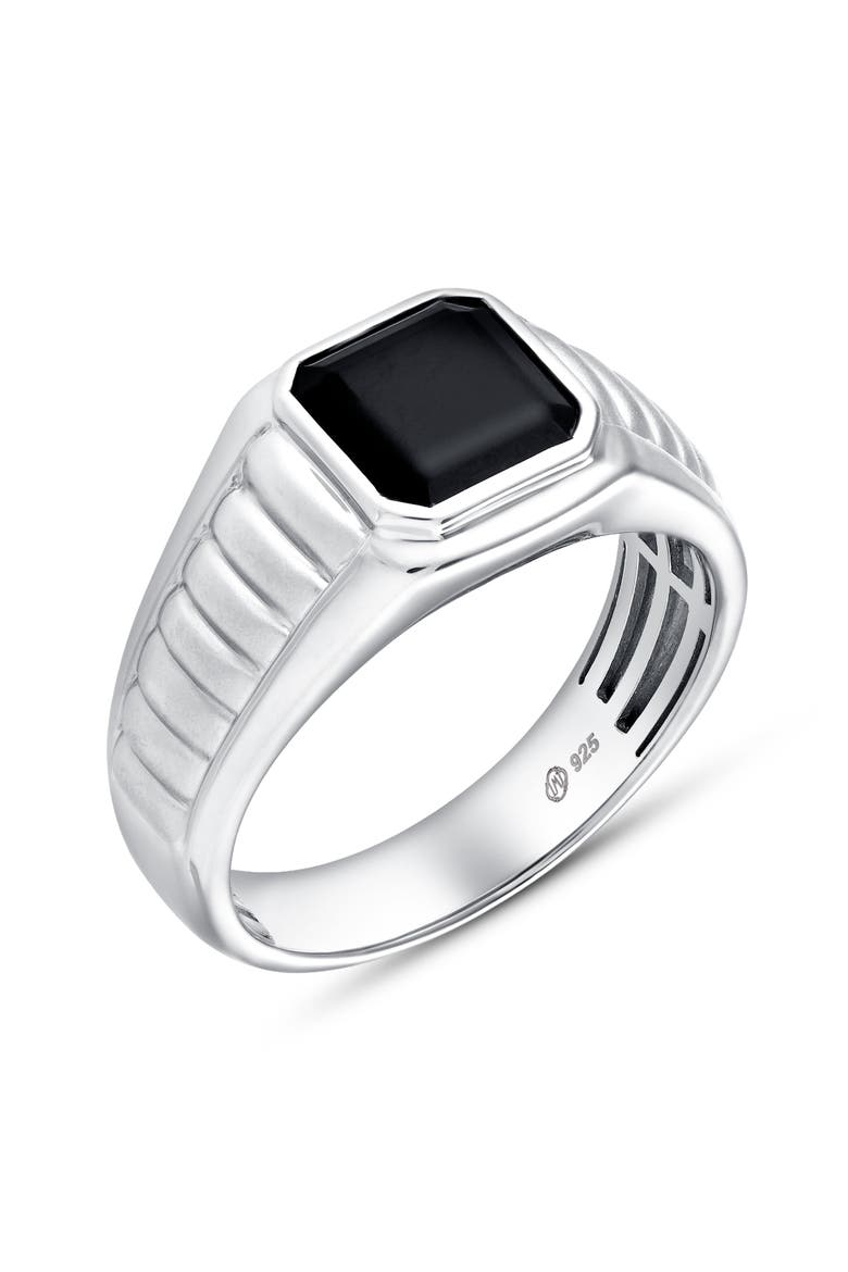 Kuro 2.55CT Bezel Black Spinel Ring 925 Silver, Alternate, color, Sterling Silver