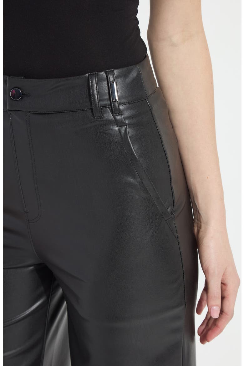 Ada Faux Leather Wide Leg Pants, Alternate, color, BLACK
