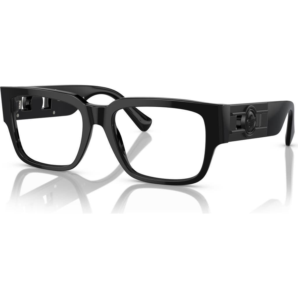 Versace 55mm Square Optical Glasses In Black