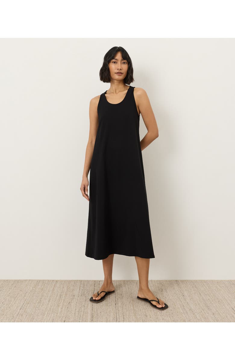 Pact Fit & Flare Asymmetrical Dress Made with Organic Cotton, Main, color, Black