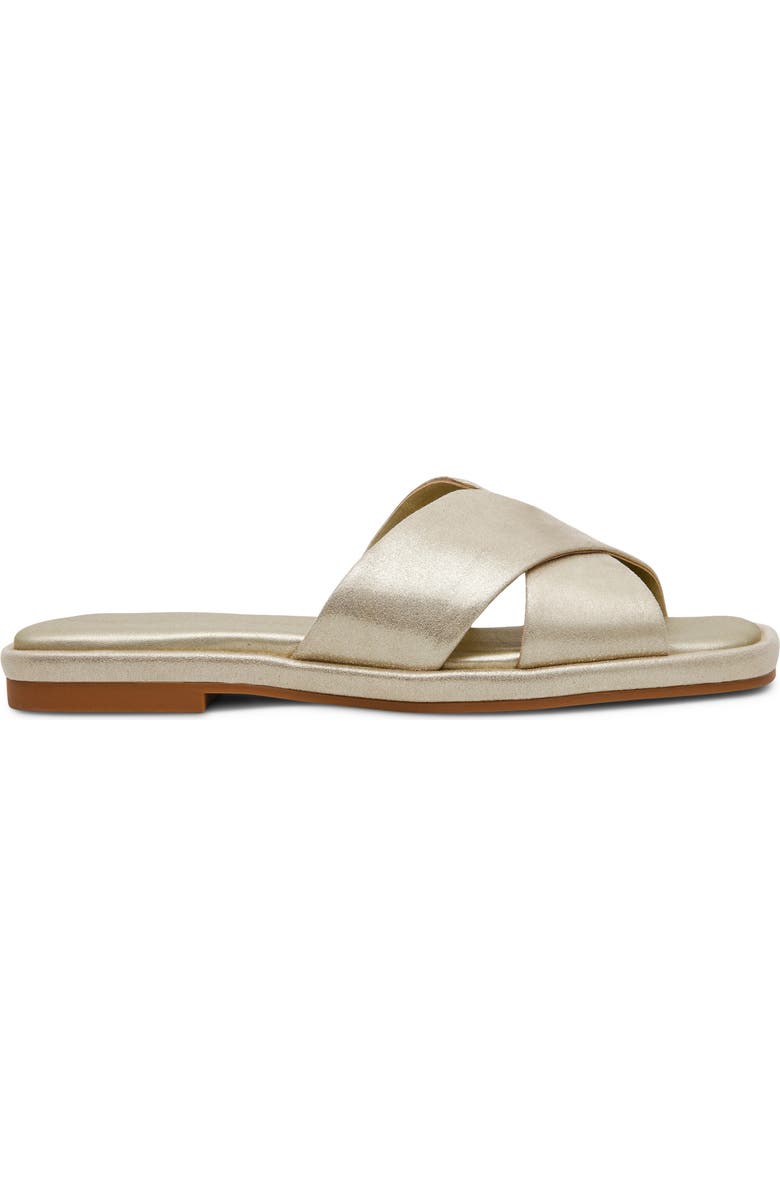 Anne Klein Khloe Crossover Strap Slide Sandal, Alternate, color, Platinum