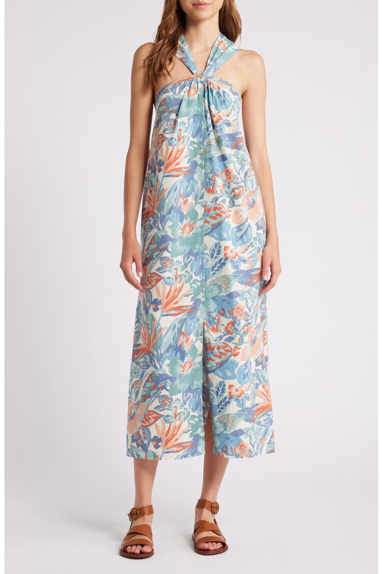 Bay Twist Seersucker Halter Dress, Main, color, PARADISE BLOSSOM
