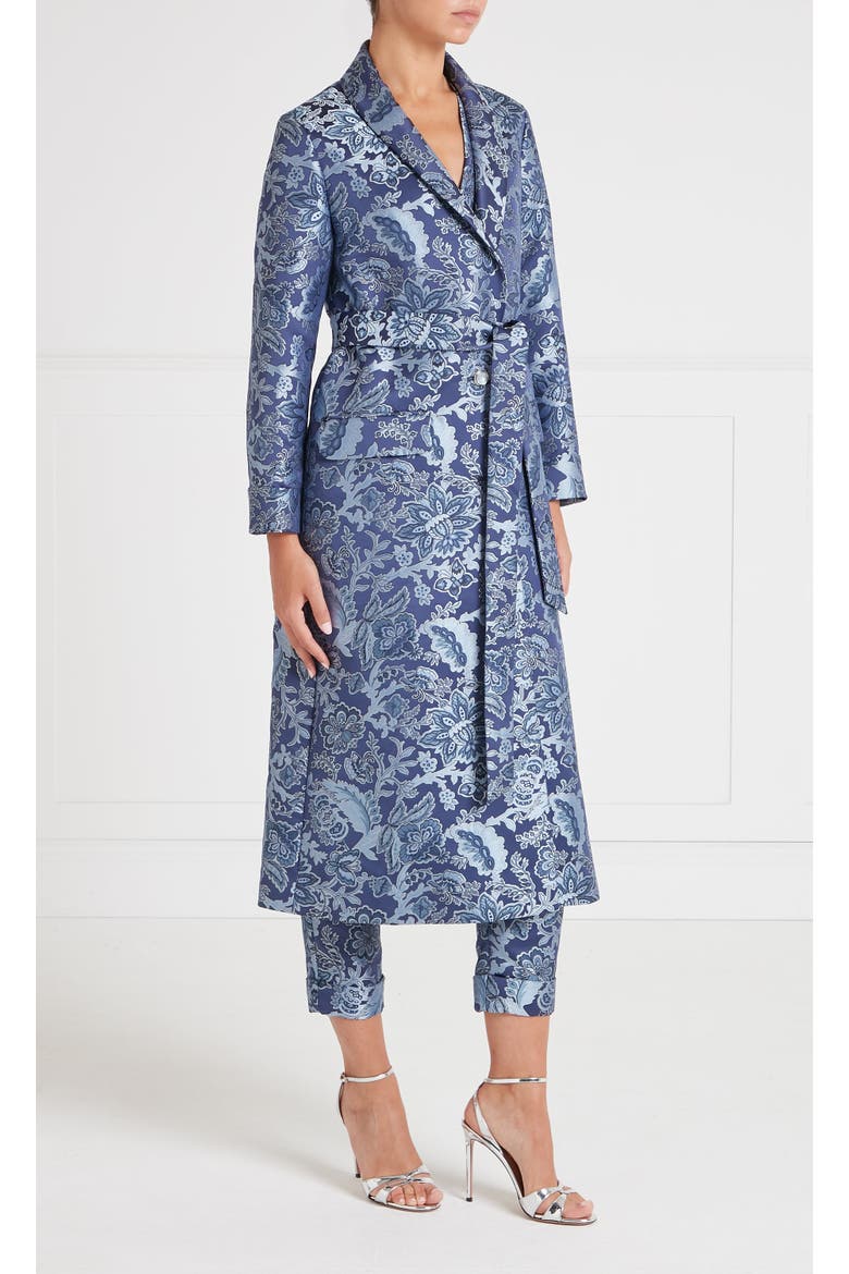 Francis Long Coat With Belt, Alternate, color, Navy