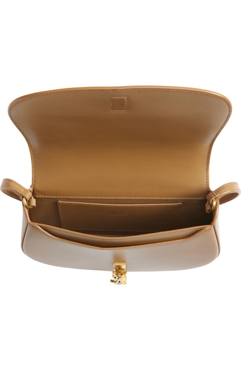 Saint Laurent Mini Cassandre Flap Leather Shoulder Bag, Alternate, color, Dark Cork